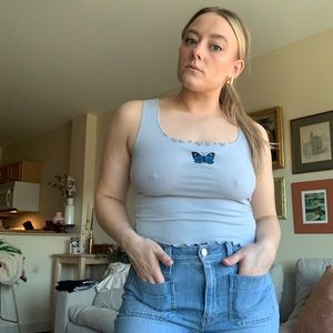 Blue Butterfly Tank Top